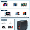 Bloque de carga USB C, 40 W, 4 puertos tipo C, bloque de car