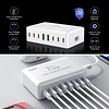 Estación de carga multi USB de 70 W, bloque de cargador USB