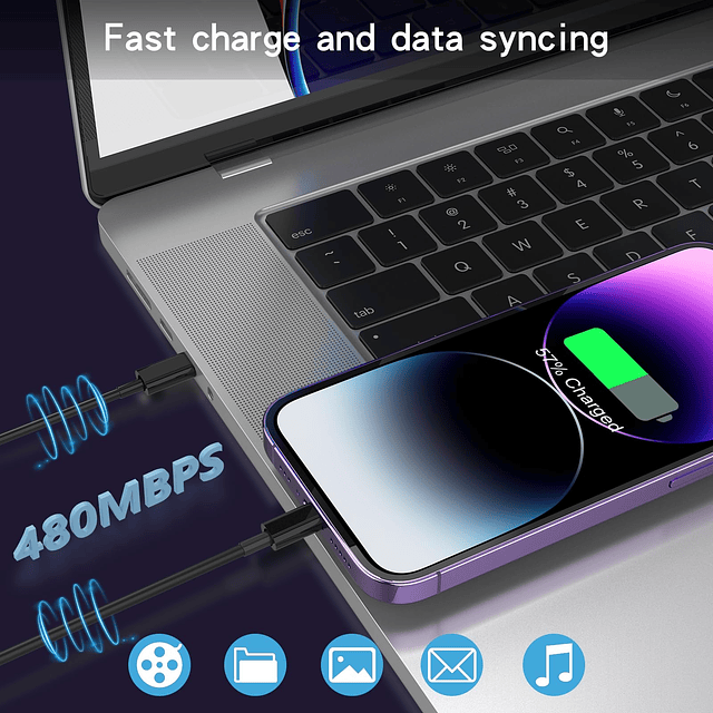 Cargador de teléfono con certificación MFi, paquete de 3 ada