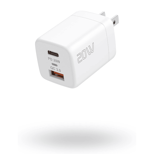 Cargador de pared USB C de 20 W, 1 paquete de cargador rápid