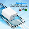 Cargador para iPhone 16 15, cargador USB C, paquete de 4 car