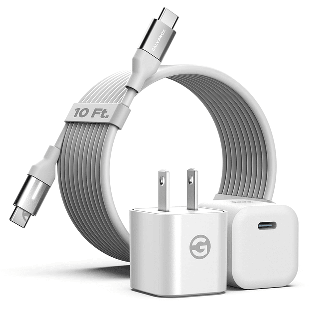 Galvanox Cargador USB-C de 10 pies, carga rápida para iPhone