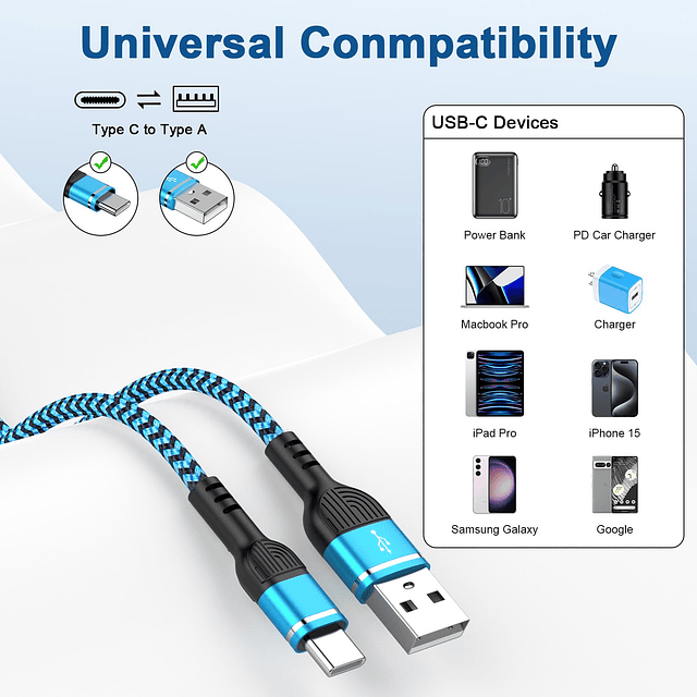 Cable cargador de teléfono USB C Motorola, carga rápida, paq