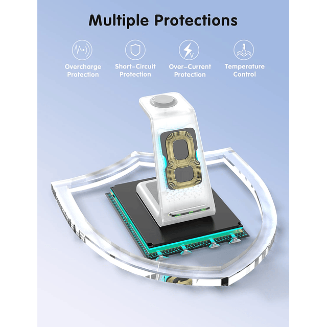 Estación de carga inalámbrica 3 en 1 para Apple, soporte de