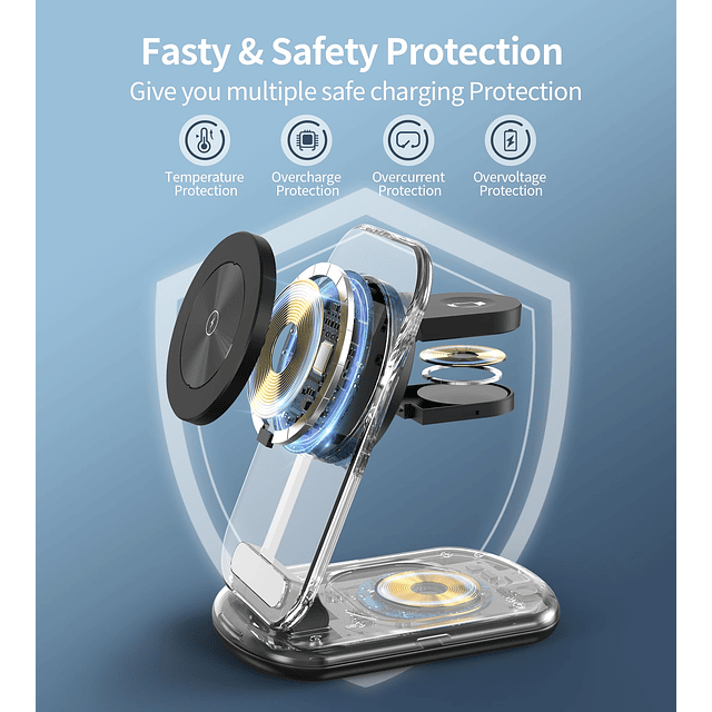 Estación de carga inalámbrica magnética 3 en 1 para disposit