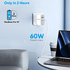 Cargador USB C, 68W 2 puertos GaN PD y QC Adaptador de corri