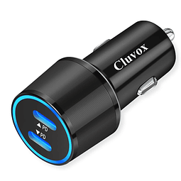 Cargador de coche rápido dual USB C de 20 W para iPhone 16/1