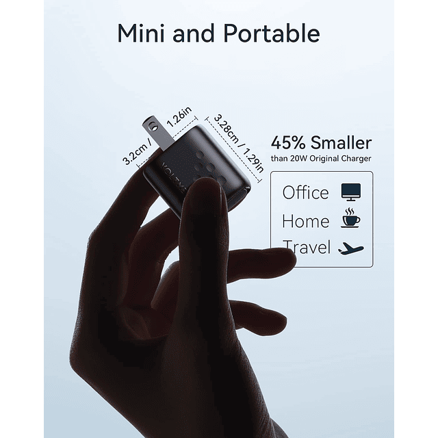 Mini adaptador de corriente USB-C de 20 W GaN iii Tech, PD 3