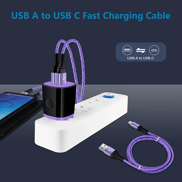 Paquete de 4 cables USB C para iPhone 15, cable de carga ráp