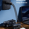 PD65W Cargador USB C, Cargador de Pared Rápido GaN de 3 Puer