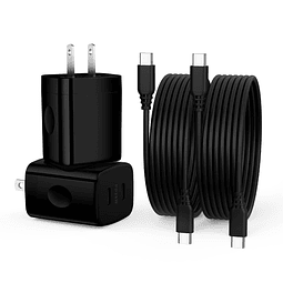 Cargador rápido, 25 W USB C 2 puertos cargador de pared bloq