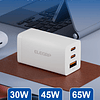 USB C 65W GaN Charger Cube, Dual Port PD Power Delivery Bloq