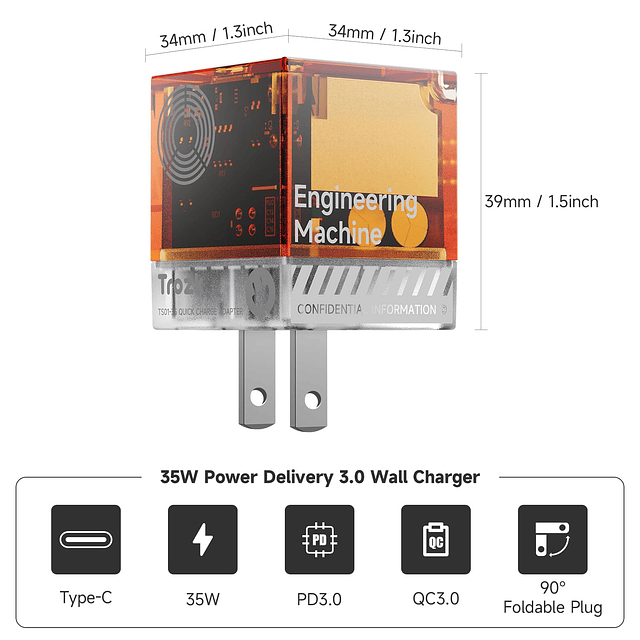 Adaptador de corriente rápido USB-C de 35 W - Infinity Stone