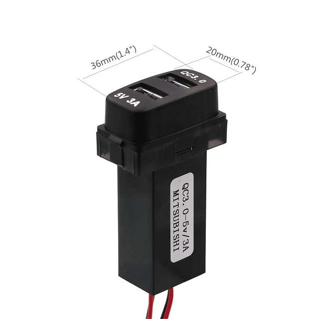 QC3.0-5V 3A Toma de corriente USB dual, cargador de coche de