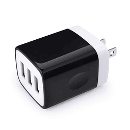 Adaptador de enchufe USB, cargador de pared USB de 3 puertos