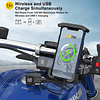 Soporte inalámbrico para teléfono Qi/USB C para motocicleta,