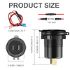 Toma USB de 12 V/24 V, carga rápida 3.0, cargador de coche U