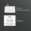 Extensor de toma de pared enchufable con 1 USB-C y 1 USB, bl