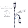 Paquete de 5 cables USB tipo C de 6 pies, cargador de teléfo