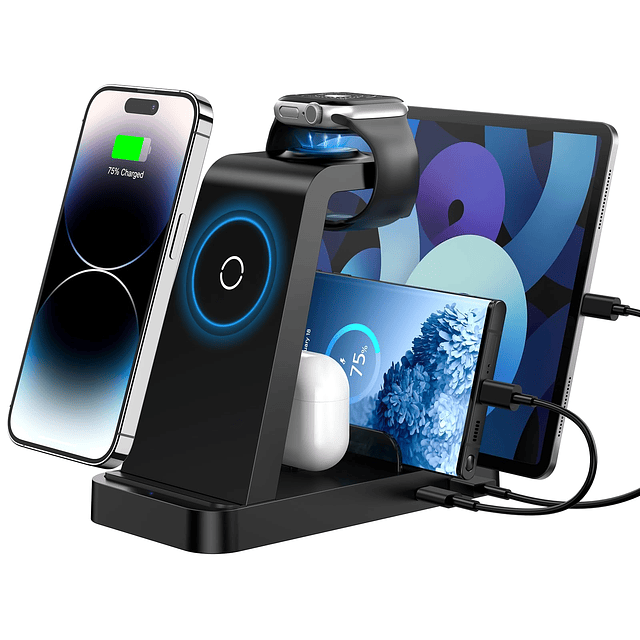 Cargador inalámbrico para iPhone - Estación de carga 5 en 1