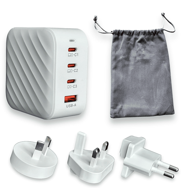 Kit de carga de viaje; Cargador USB GaNMaX de 100 W y 3 puer