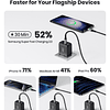 Cargador USB C, cargador súper rápido de 2 puertos 45 W tipo