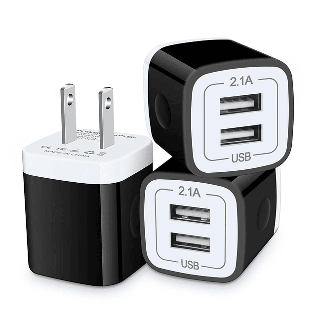 Cargador de pared USB, bloques de carga, paquete de 3 cajas