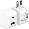 Bloque de cargador USB C de 25 W, paquete de 2 adaptadores d