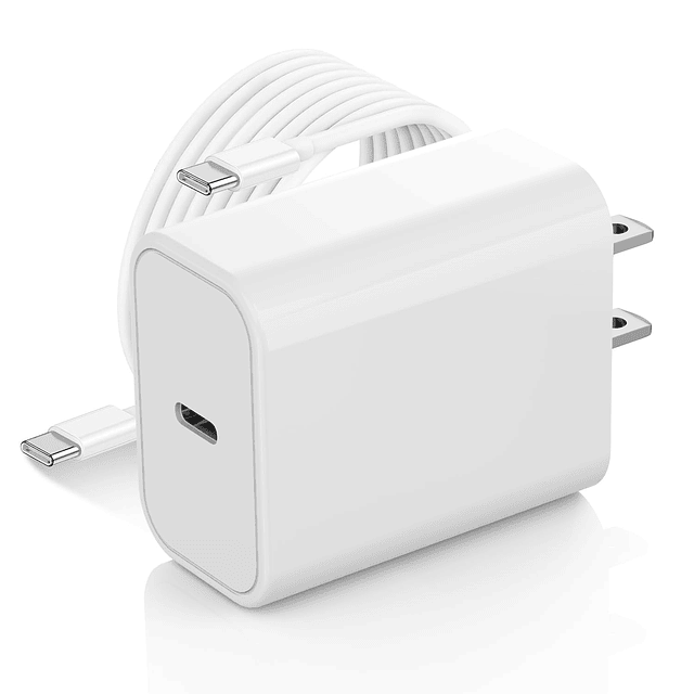 Adaptador de corriente USB C de 20 W, bloque de cargador de