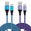 Paquete de 2 cables USB tipo C rápidos de 6 pies, cargador d