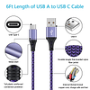 Paquete de 2 cables USB tipo C rápidos de 6 pies, cargador d