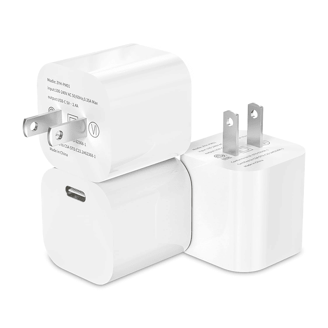 Cargador de pared USB C para iPhone 15, 14, 13, 12, 11, paqu