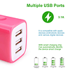 Adaptador de cargador de pared, cubos USB, paquete de 3 bloq