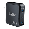 Cargador USB C de 140 W, carga rápida GaN plegable compacto