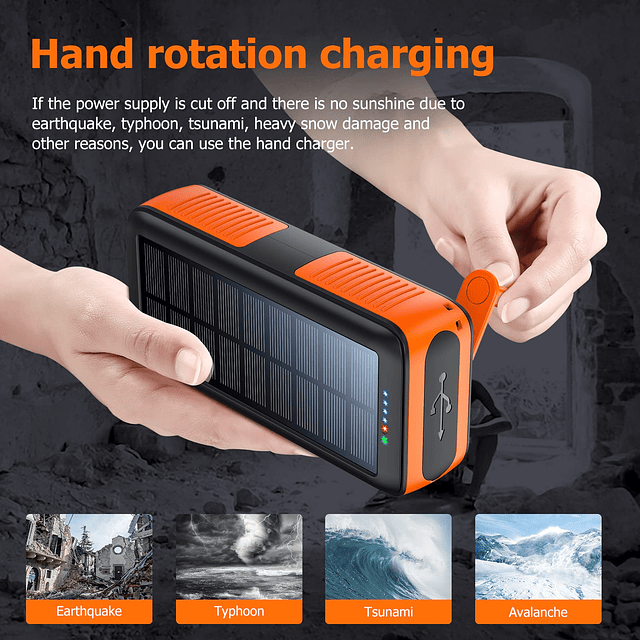 Cargador solar Power Bank 63200mAh, cargador portátil con sa