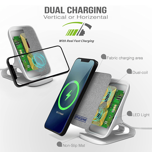 Cargador inalámbrico rápido, soporte de carga inalámbrico má