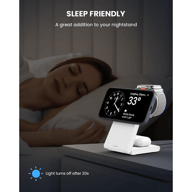 Estación de carga inalámbrica 3 en 1 para MagSafe, soporte d