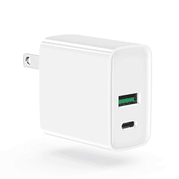 Cargador de pared USB C PD 20W, suministro de energía de dob