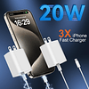 Cargador i.Phone 15 de carga rápida, 20 W USB C para iPhone