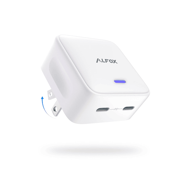 Adaptador de Corriente Compacto de Puerto USB-C Dual de 35 W