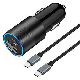 Cargador de coche rápido USB C, adaptador de carga de energí