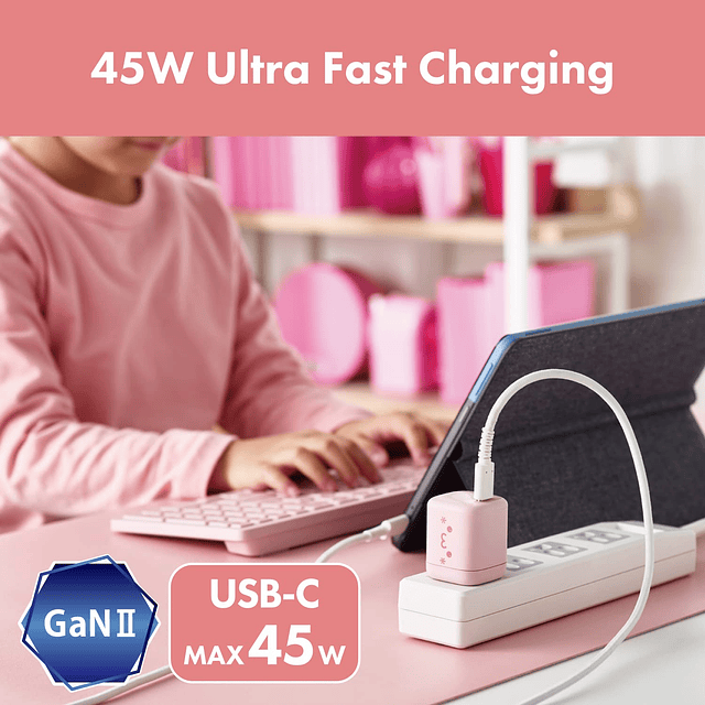 Cargador de Pared USB C GaNII, Carga Ultra Rápida, Adaptador