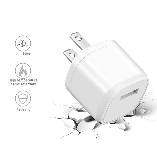 Paquete de 3 bloques de cargador de pared USB, cubo de carga