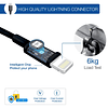 Cargador de coche para iPhone, 3,6 A/18 W, cable en espiral