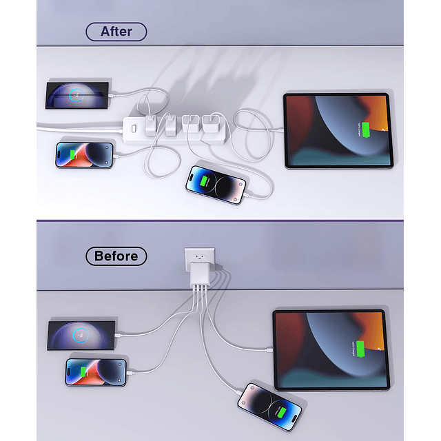 Bloque de cargador USB C de 40 W, paquete de 2 adaptadores d