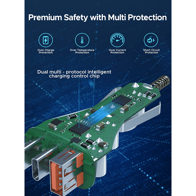 Cargador de coche USB C de 60 W, carga rápida para coche, ad
