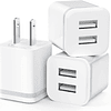 Cargador de pared USB, Paquete de 3 2.1A/5V Puerto dual USB