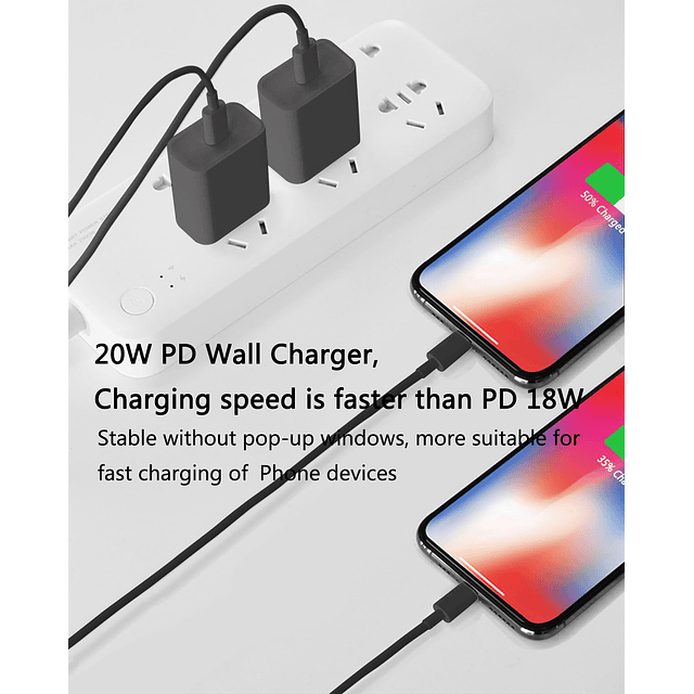 Cargador de teléfono Carga rápida: bloque de cargador de par
