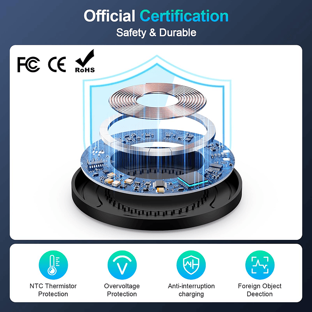 Cargador inalámbrico para teléfono Android, almohadilla de c