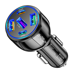 Adaptador de cargador de coche 5 en 1, adaptador de encended